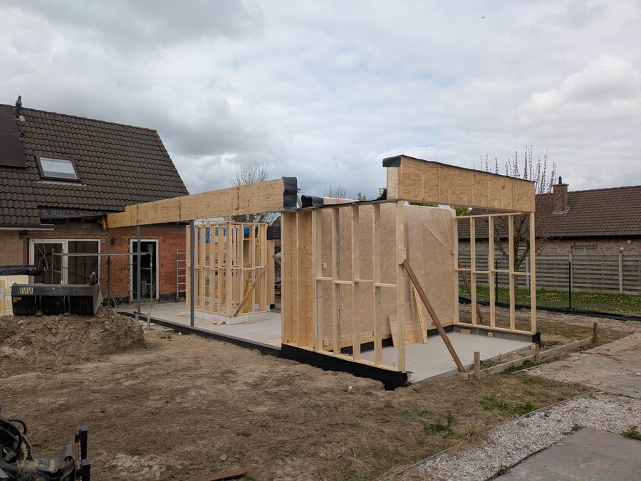 Uitbreiding in houtskelet